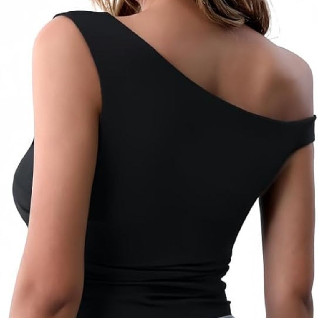 Schwarzstil Damen Crop-Top