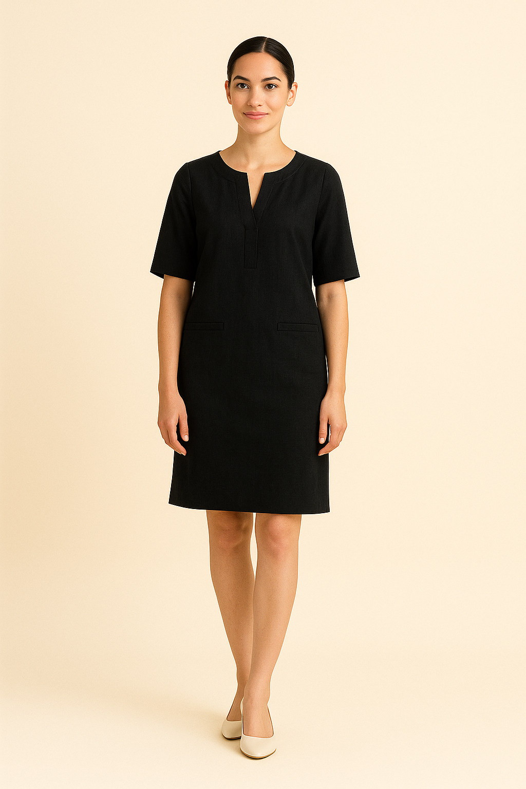 HERBERGER | Sommerliches Damen Kleid in Leinenoptik mit taillierter Passform luftig & leicht