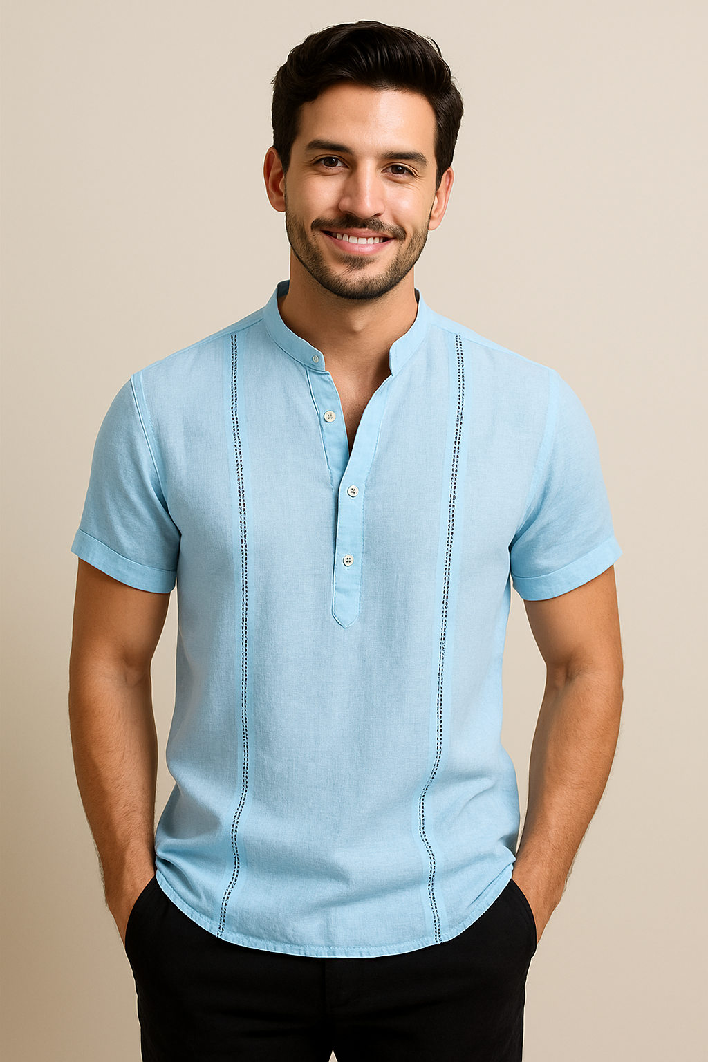 HERBERGER | Herren Kurzarmhemd aus Leinenmix für Sommer und Alltag