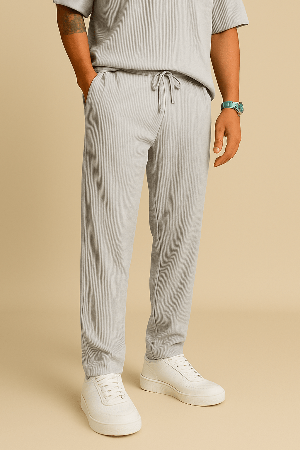 HERBERGER | Herren Sommer Cordhose mit weitem Schnitt