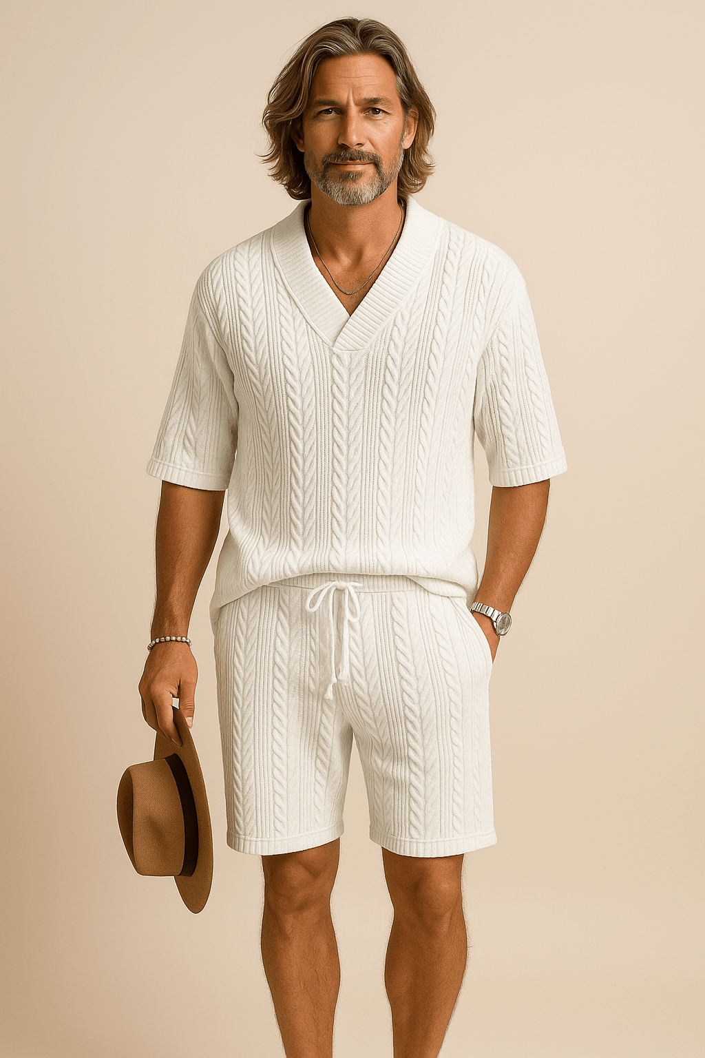 HERBERGER | Herren Strick-Set aus Feinstrick für Sommer und Freizeit