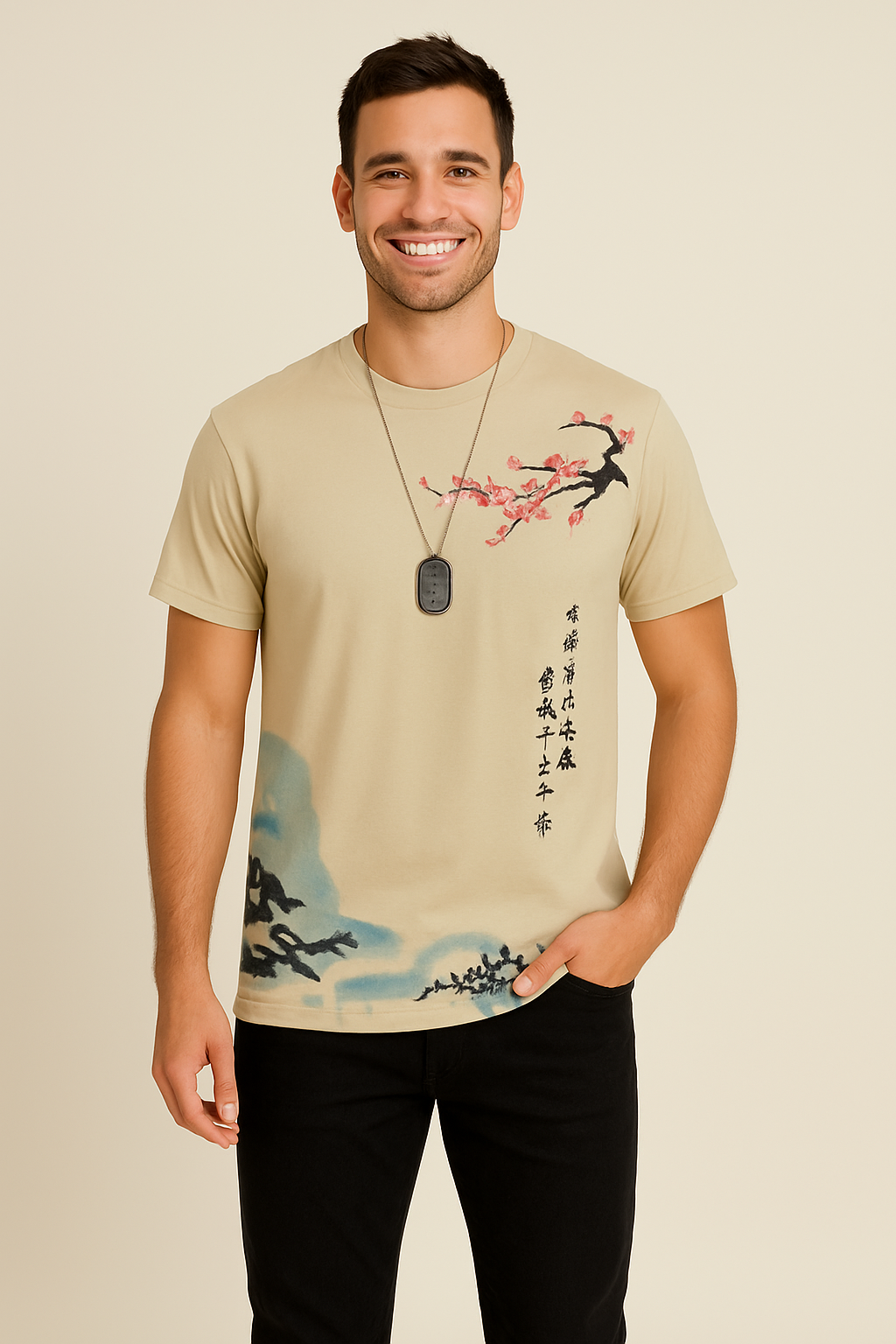 HERBERGER | Herren T-Shirt mit Blumenprint für Urlaub & Sommer