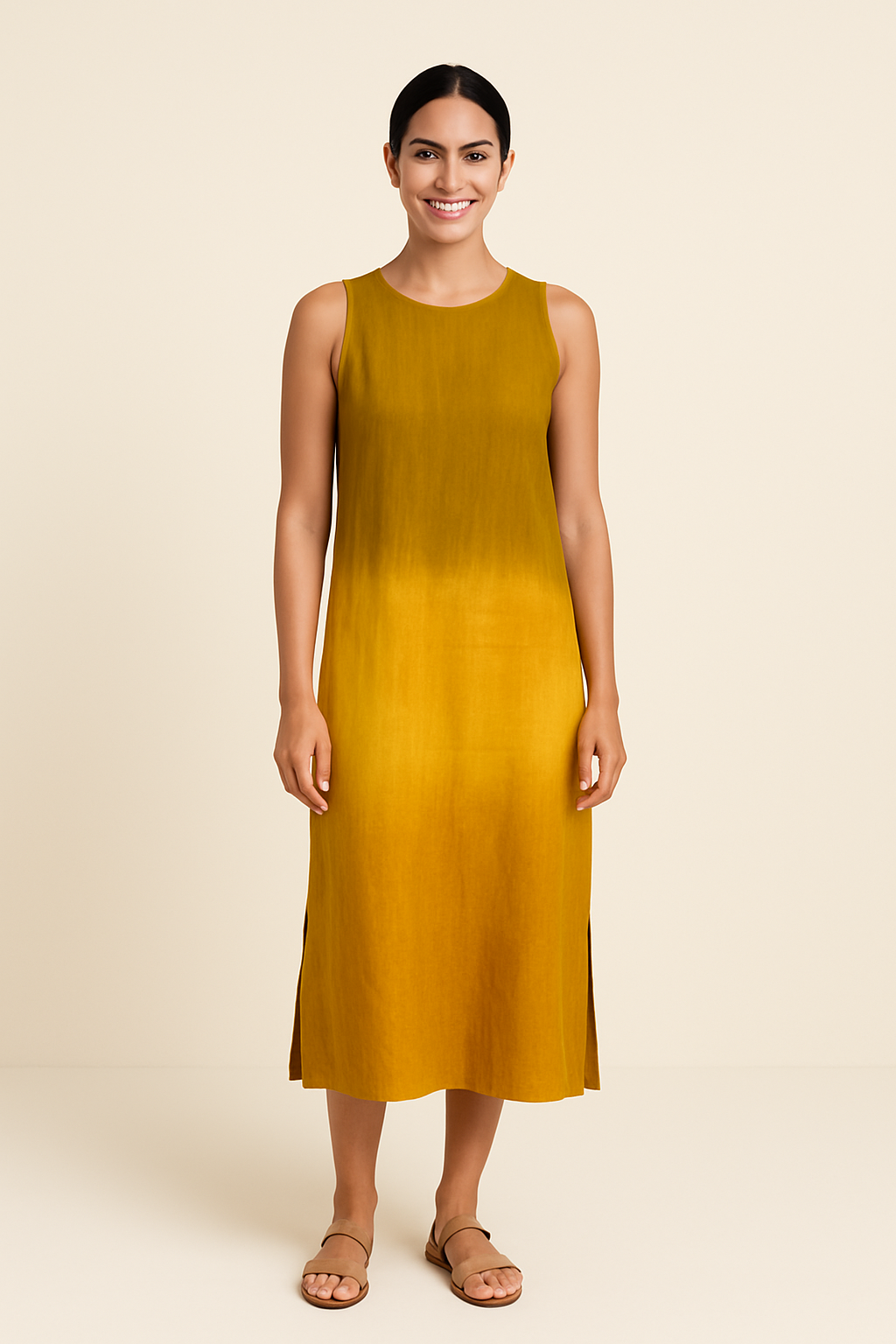 HERBERGER | Damen Ärmelloses Maxikleid mit Rundhalsausschnitt luftig & leicht