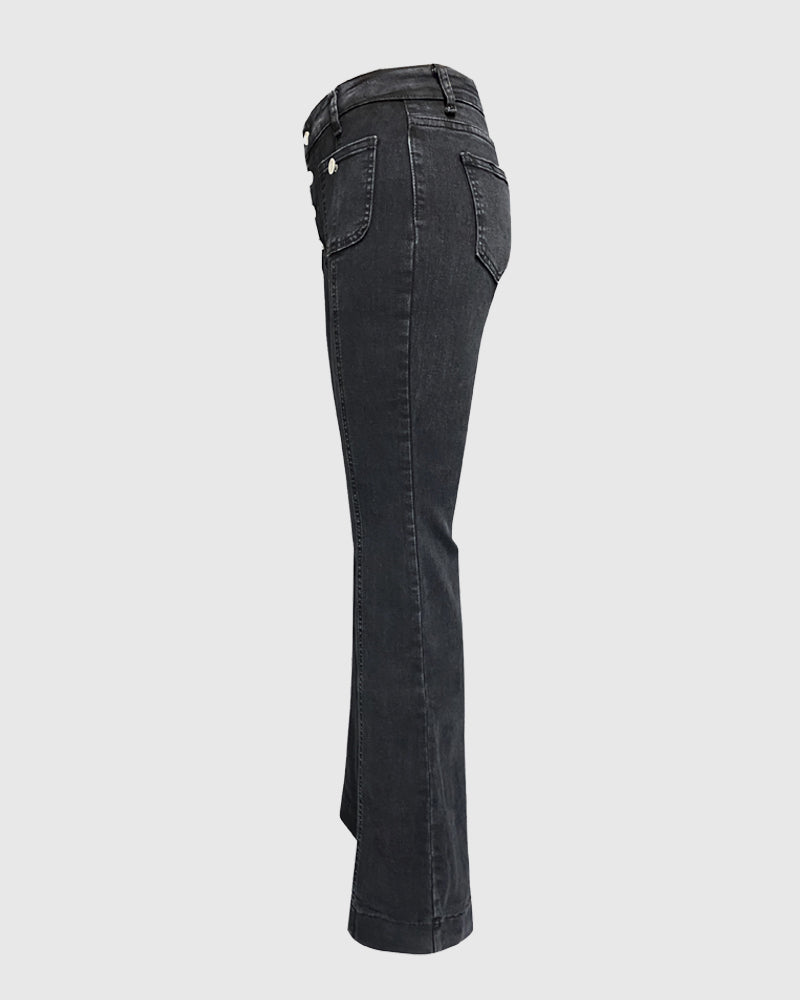 Damen Jeans mit Knopfleiste