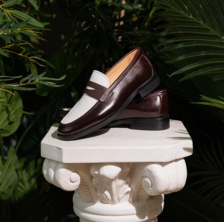 Paris Penny Loafers mit Kontrast