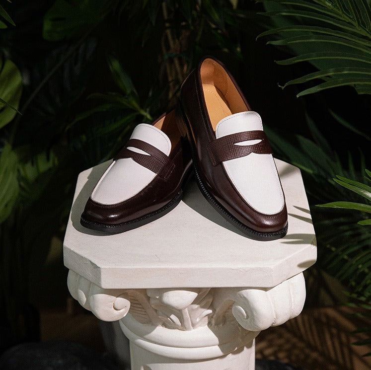 Paris Penny Loafers mit Kontrast