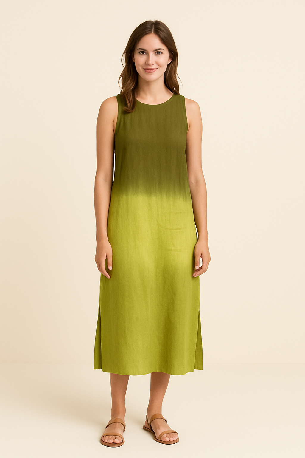 HERBERGER | Damen Ärmelloses Maxikleid mit Rundhalsausschnitt luftig & leicht