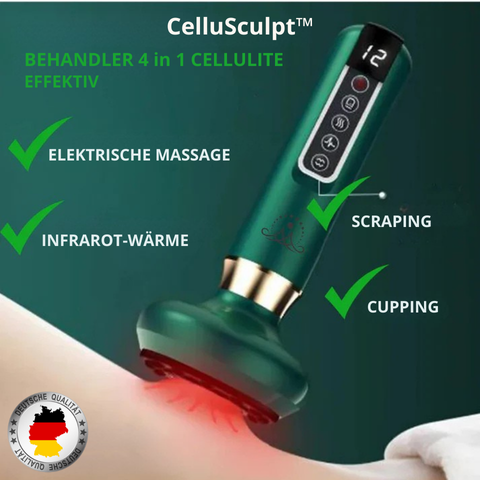 CelluSculpt™ | 4-in-1 Massagegerät mit Schröpfen, Infrarot & Wärme – reduziert Cellulite und Dehnungsstreifen sichtbar