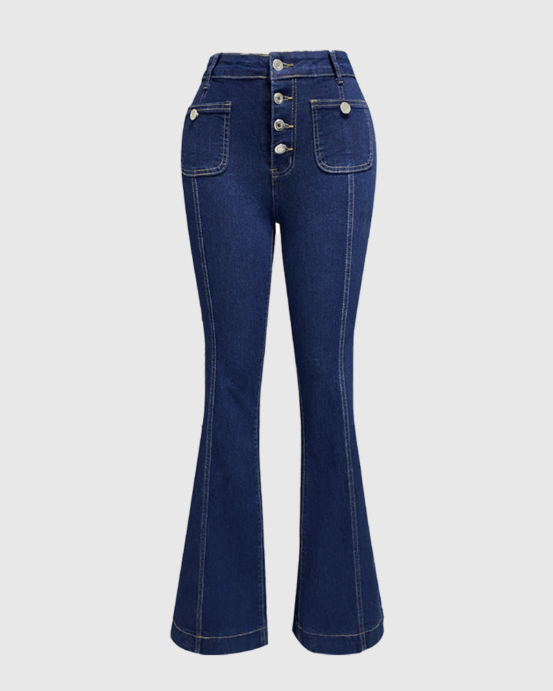 Damen Jeans mit Knopfleiste