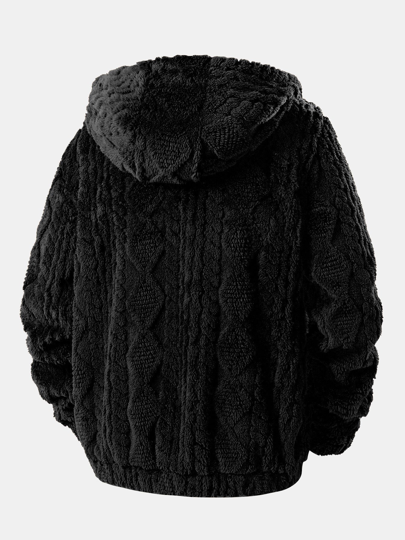 Alonzo™  Geometrischer Jacquard Teddy Kapuzenpullover