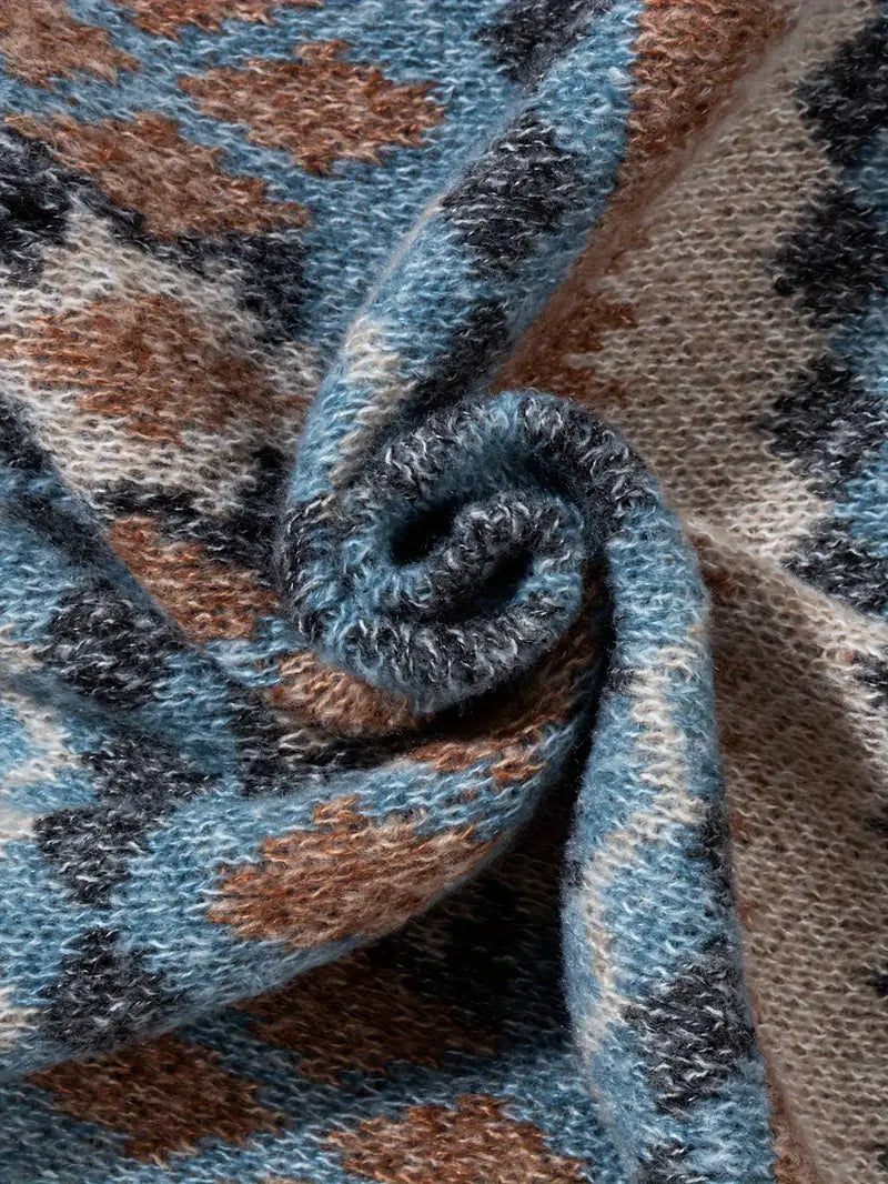 Hartman Lässiger Geometrischer Strick Pullover