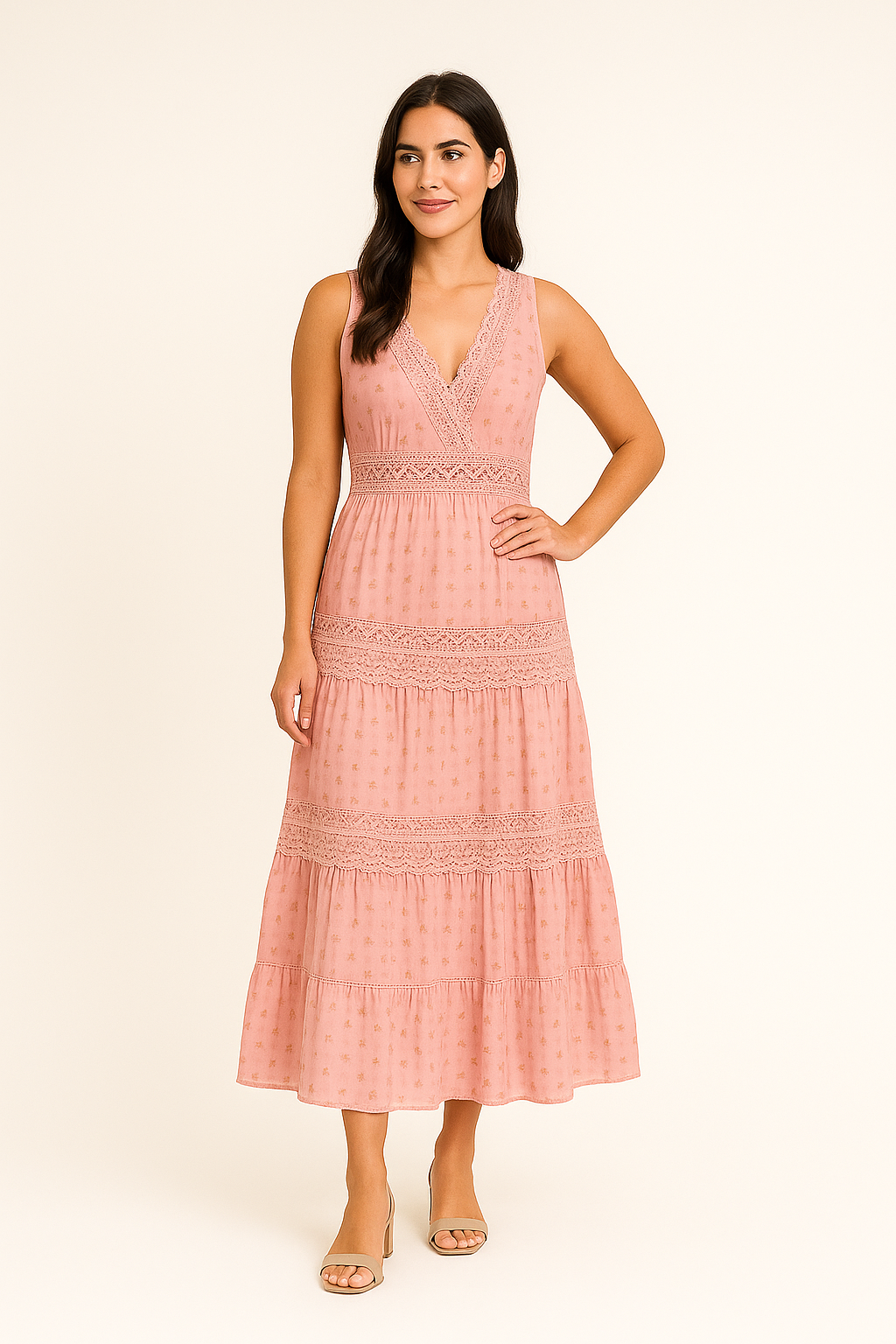 HERBERGER | Festliches Damen Boho Maxikleid luftig & leicht