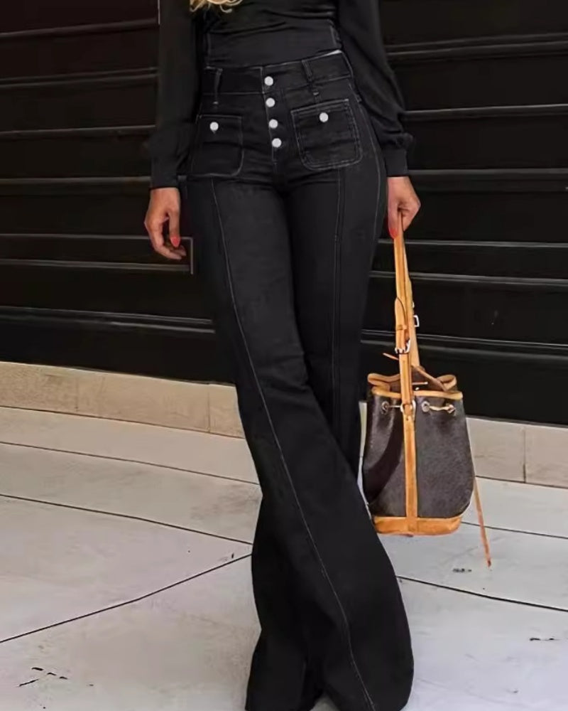 Damen Jeans mit Knopfleiste