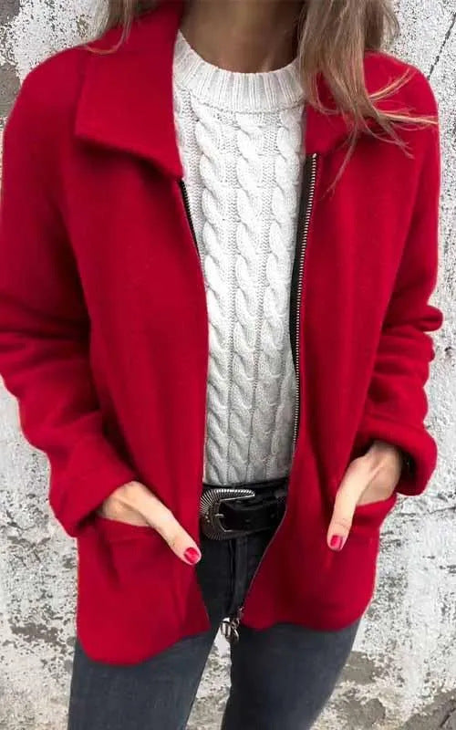 Mittellanger Mantel mit Polokragen