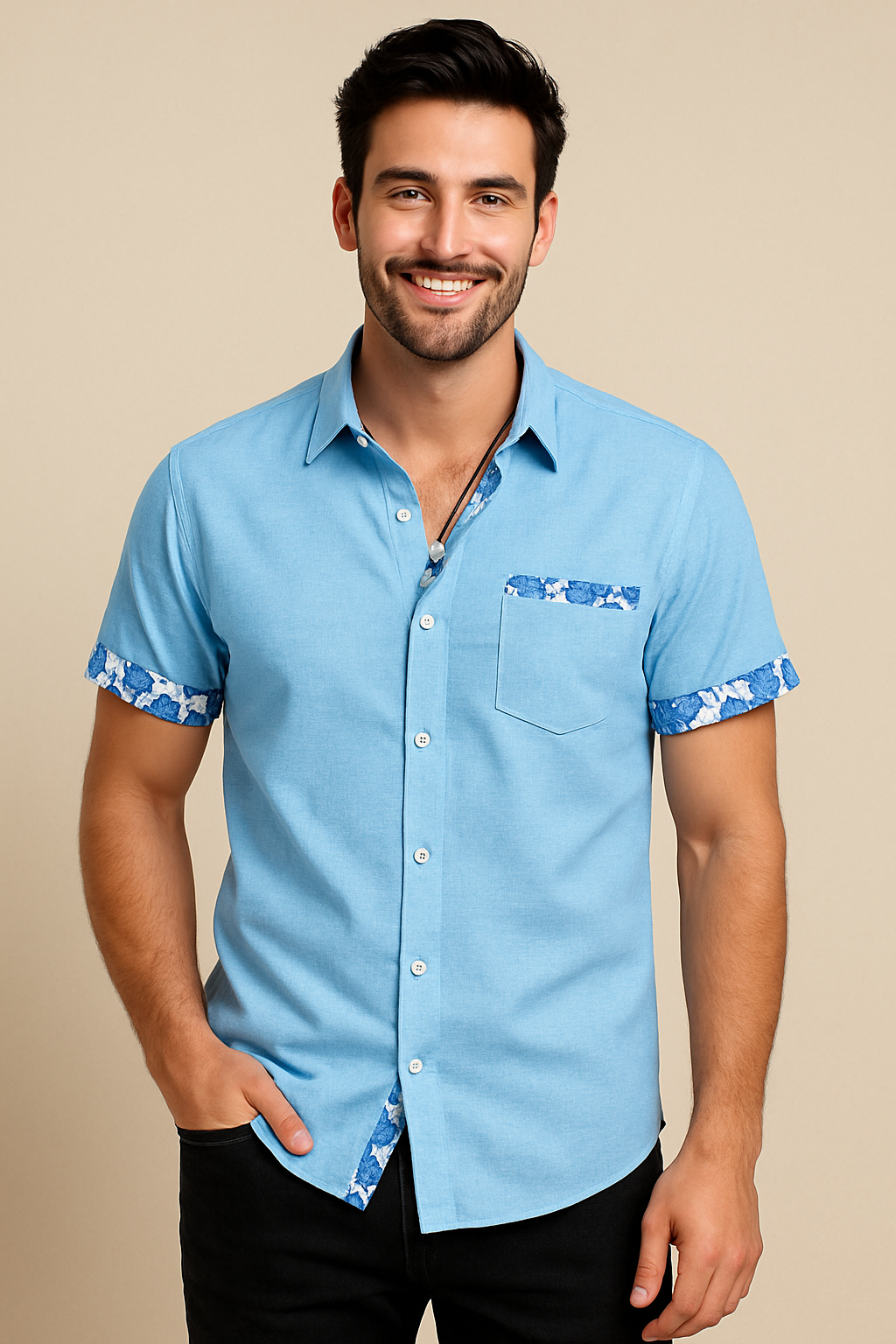 HERBERGER | Herren Kurzarmhemd in Leinenoptik für Sommer und Freizeit