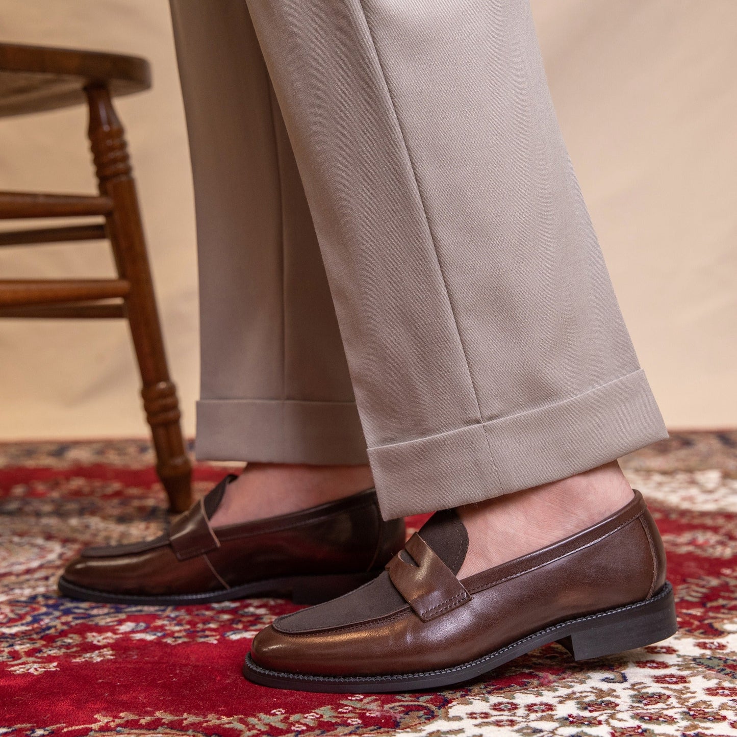 Paris Penny Loafers mit Kontrast