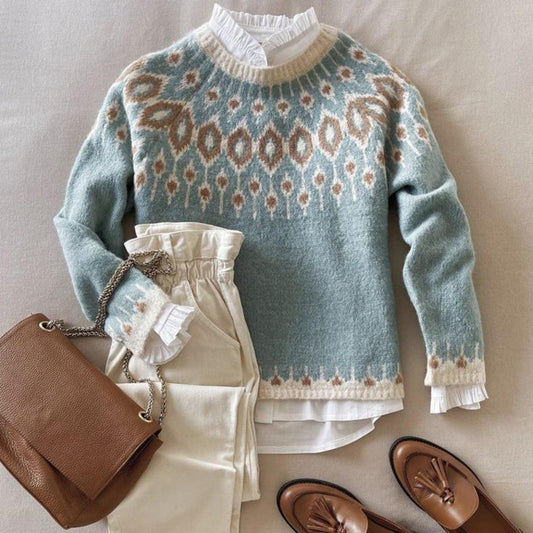 Lichtblau Eleganzpullover