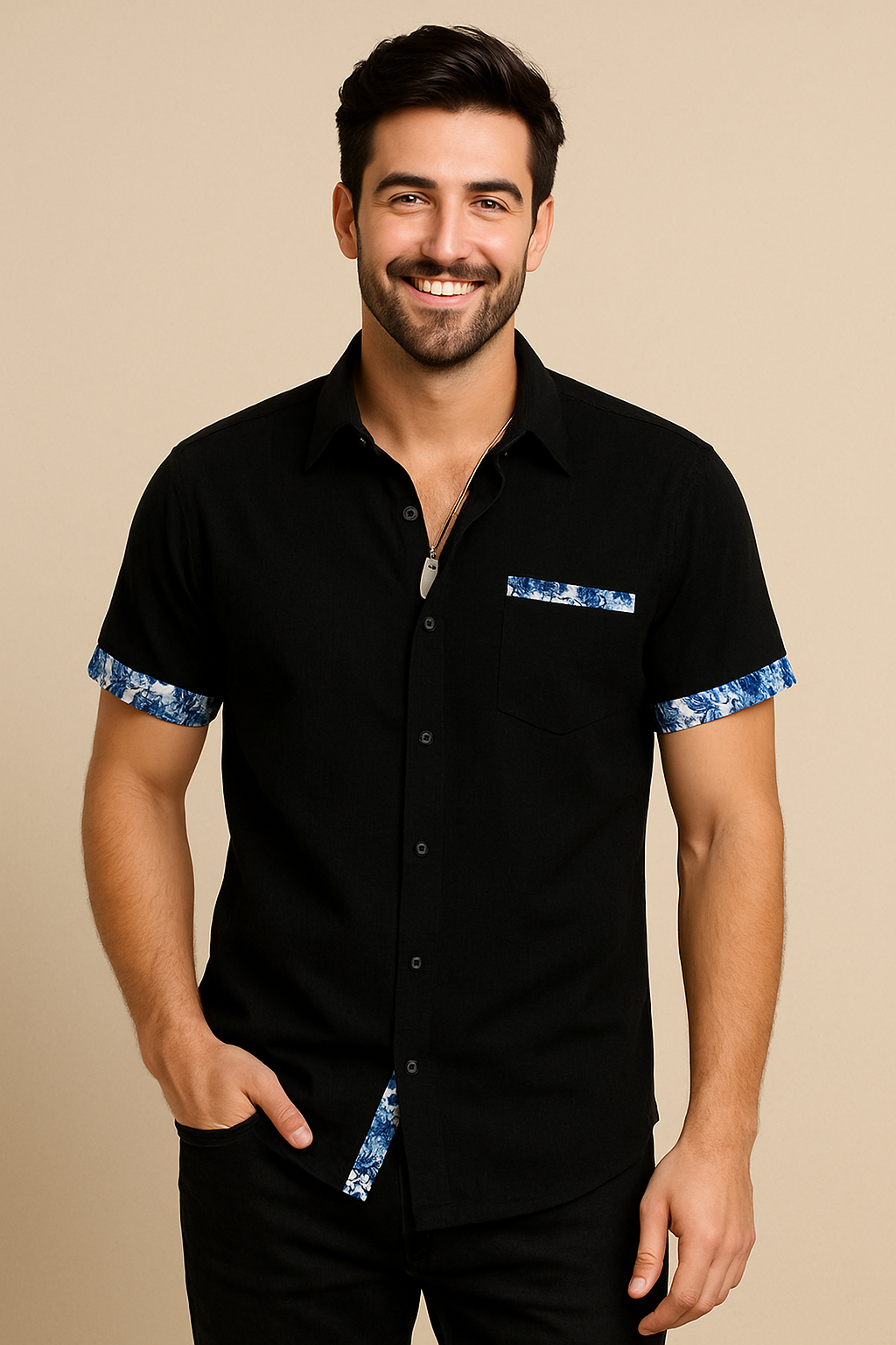 HERBERGER | Herren Kurzarmhemd in Leinenoptik für Sommer und Freizeit