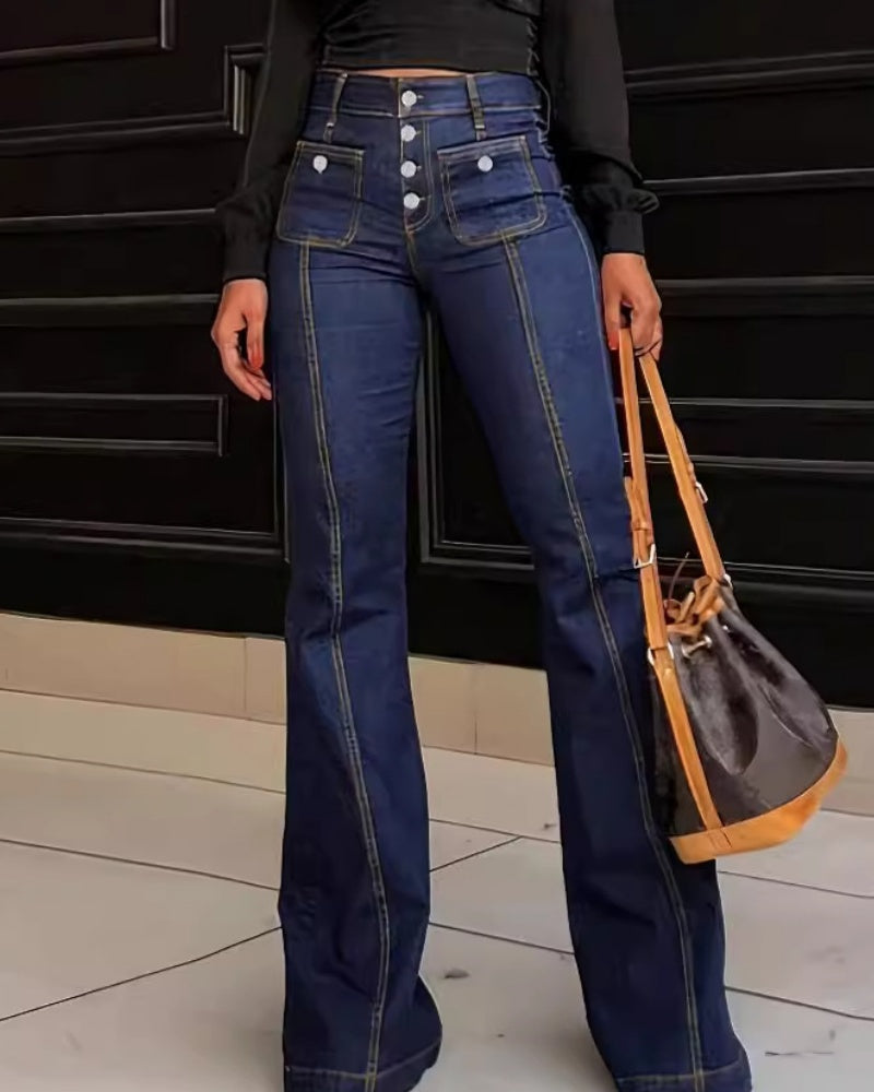 Damen Jeans mit Knopfleiste