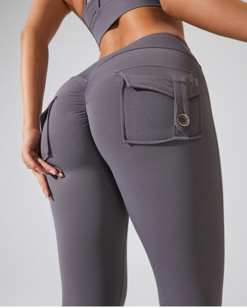 Fitness Leggings mit Cargo Taschen