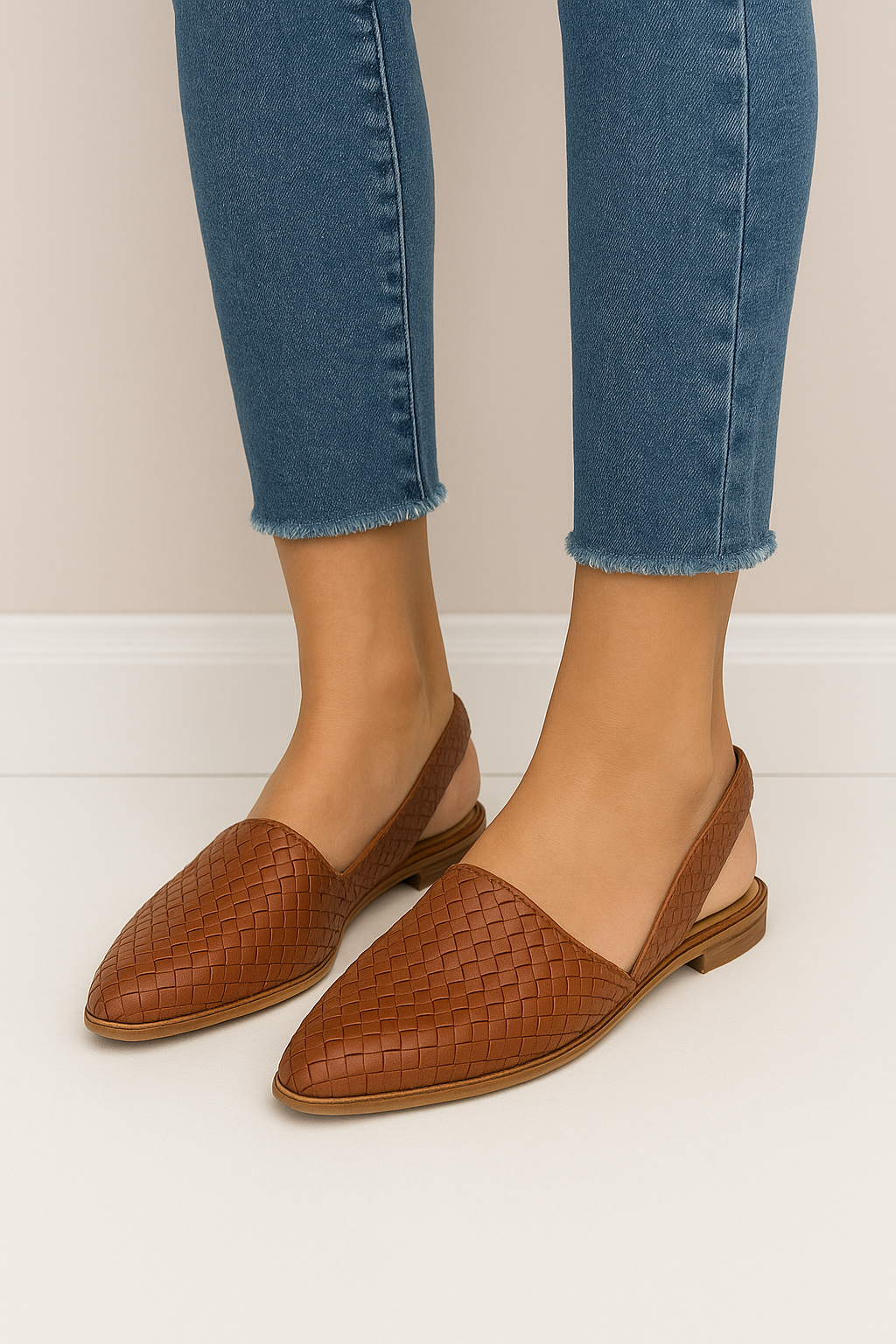 HERBERGER | Damen Lederslipper mit Flechtstruktur für Arbeit & Freizeit