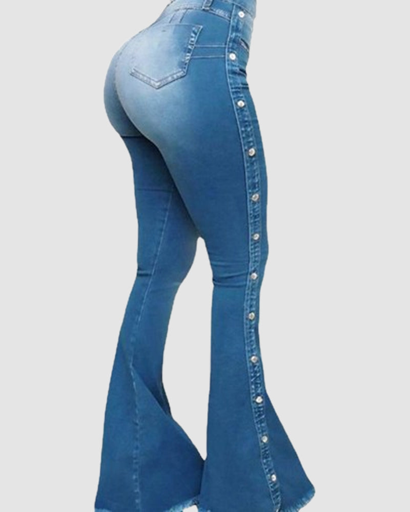 Damen Jeans mit Elastischem Reissverschluss