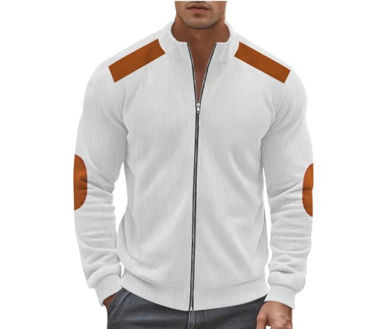 Leo - Corduroy Farbblock Stehkragen Reissverschlussjacke