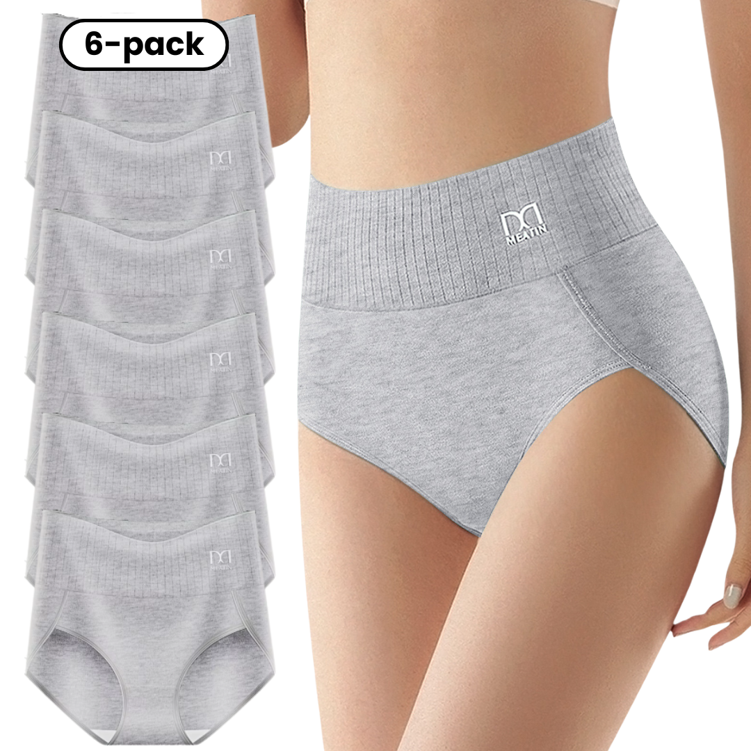 FlexiFit™ 6er-Pack Atmungsaktive und Bequeme Unterwäsche mit Hoher Taille und Bauchstütze
