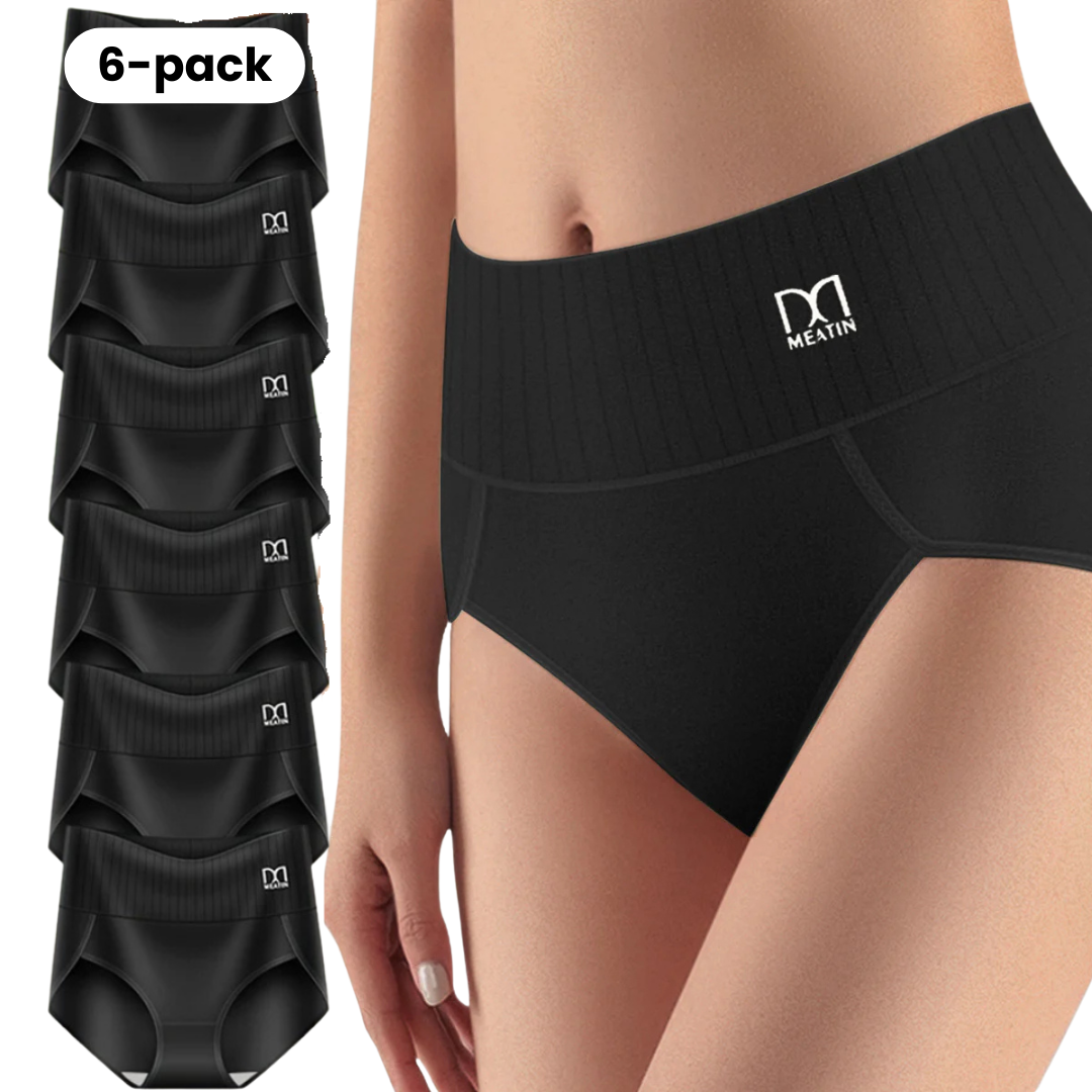 FlexiFit™ 6er-Pack Atmungsaktive und Bequeme Unterwäsche mit Hoher Taille und Bauchstütze