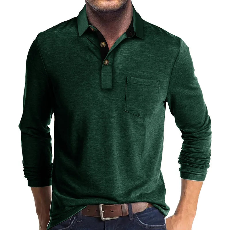 Jörg Herren Langarmshirt in Unifarbe