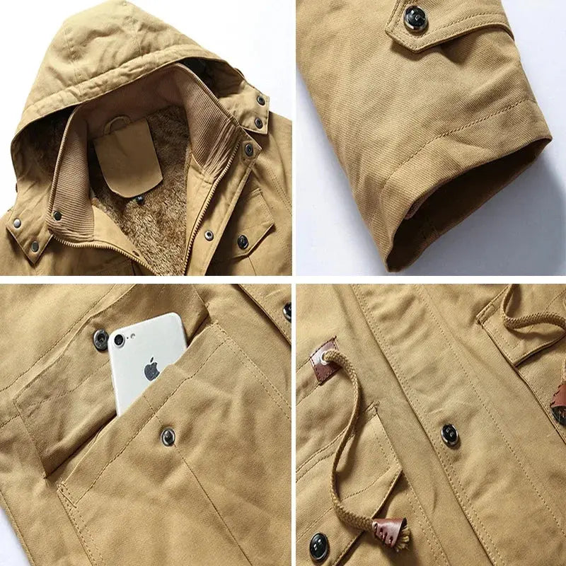 Fleece-Kapuzen-Bomberjacke