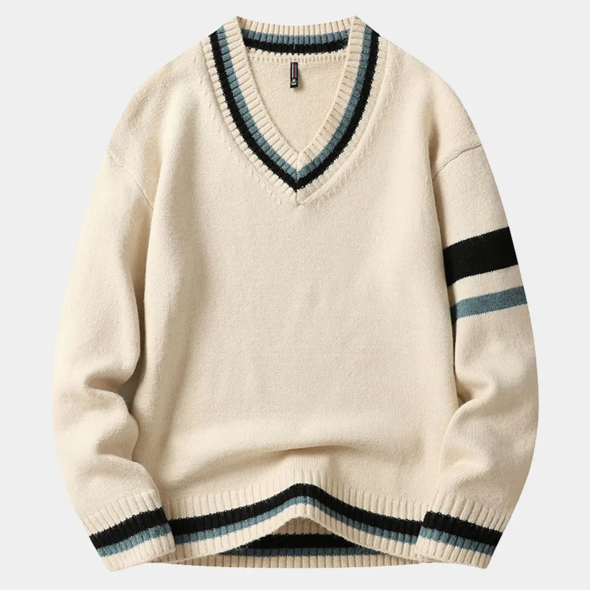 Klassischer Pullover mit V-Ausschnitt