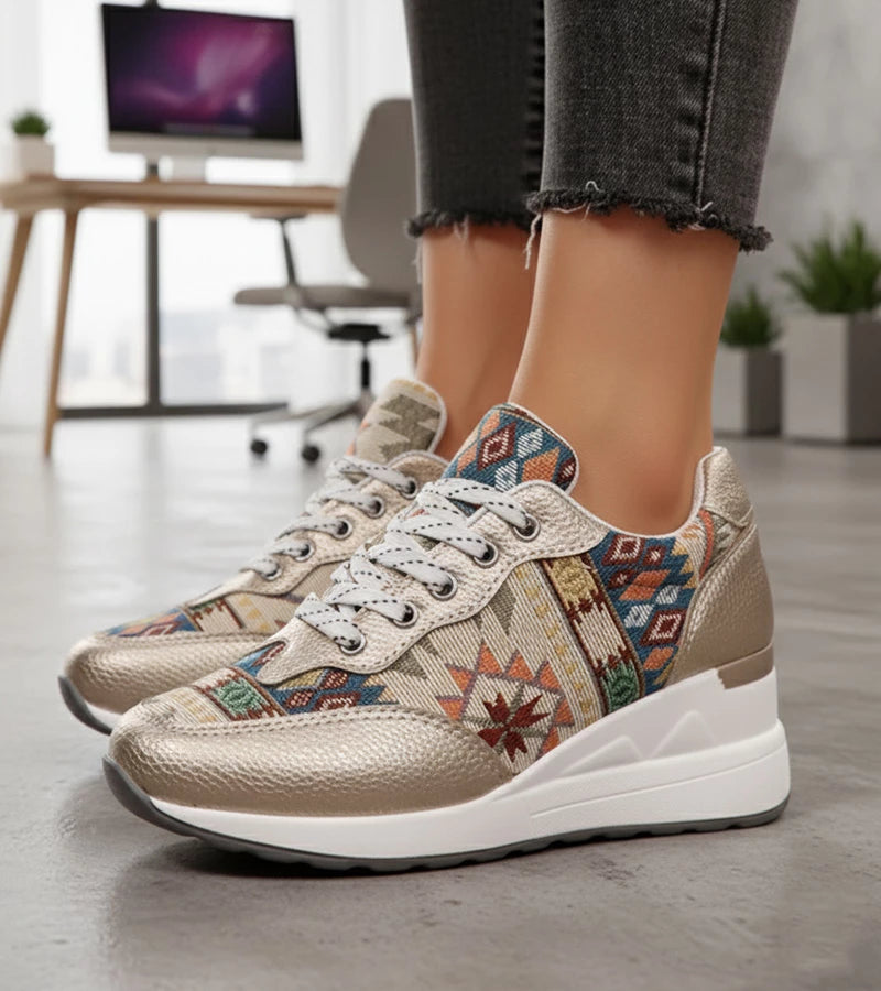 Znaya™ Boho Turnschuhe Mit Geometrischem Schnürdesign