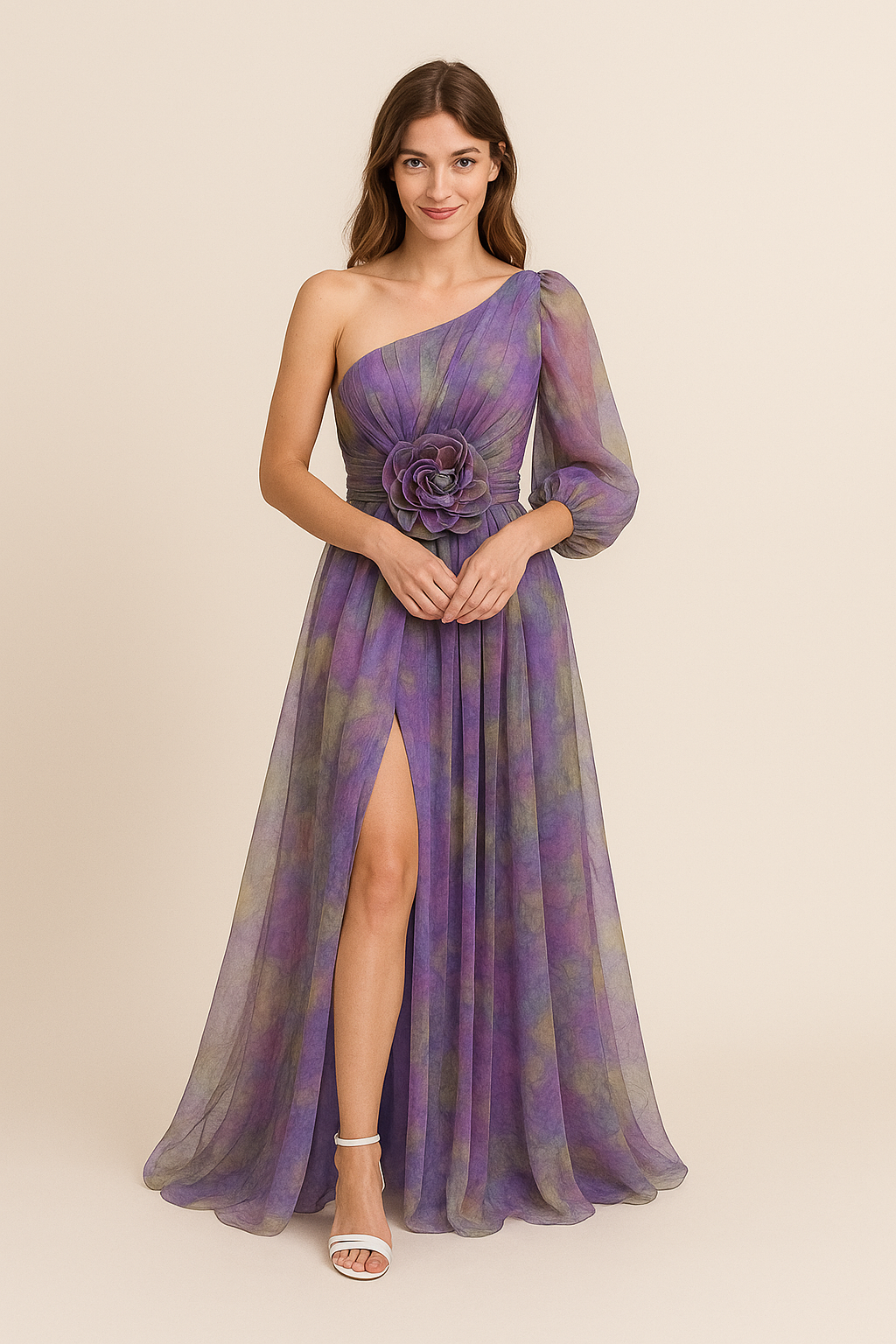 HERBERGER | luftig-leichtes Kleid mit One‑Shoulder‑Schnitt