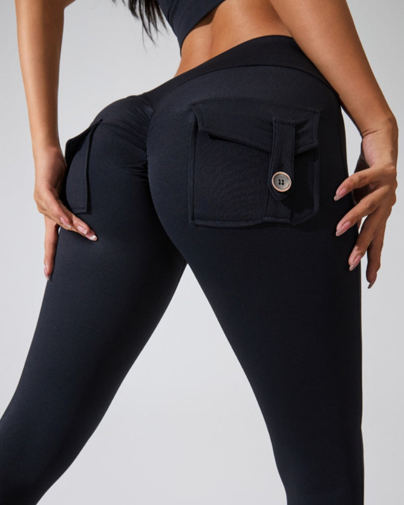 Fitness Leggings mit Cargo Taschen