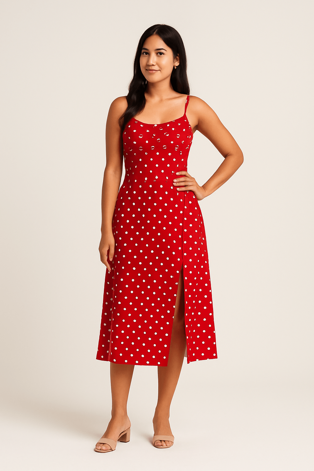 HERBERGER | Atmungsaktives Damen Top mit Punkten und schmalen Trägern