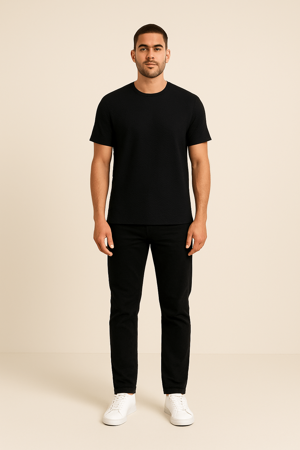 HERBERGER | Herren T-Shirt mit Waffelstruktur für Sommer und Übergangszeit