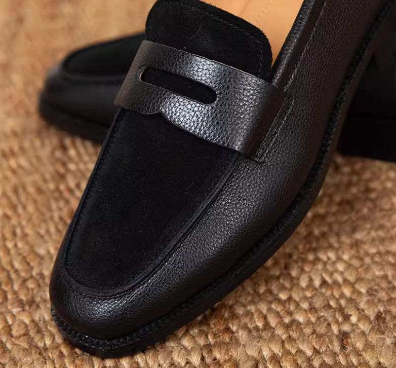 La Roche Penny Loafers aus Wildleder mit Kontrast
