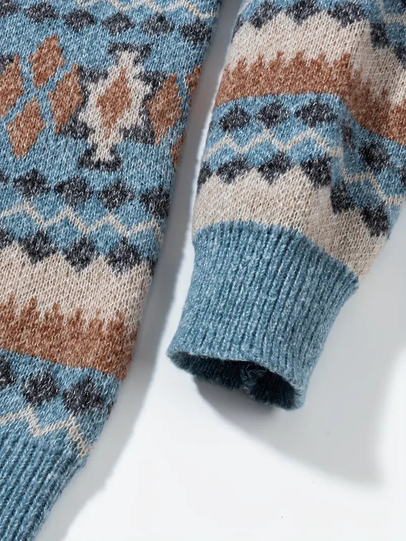 Hartman Lässiger Geometrischer Strick Pullover