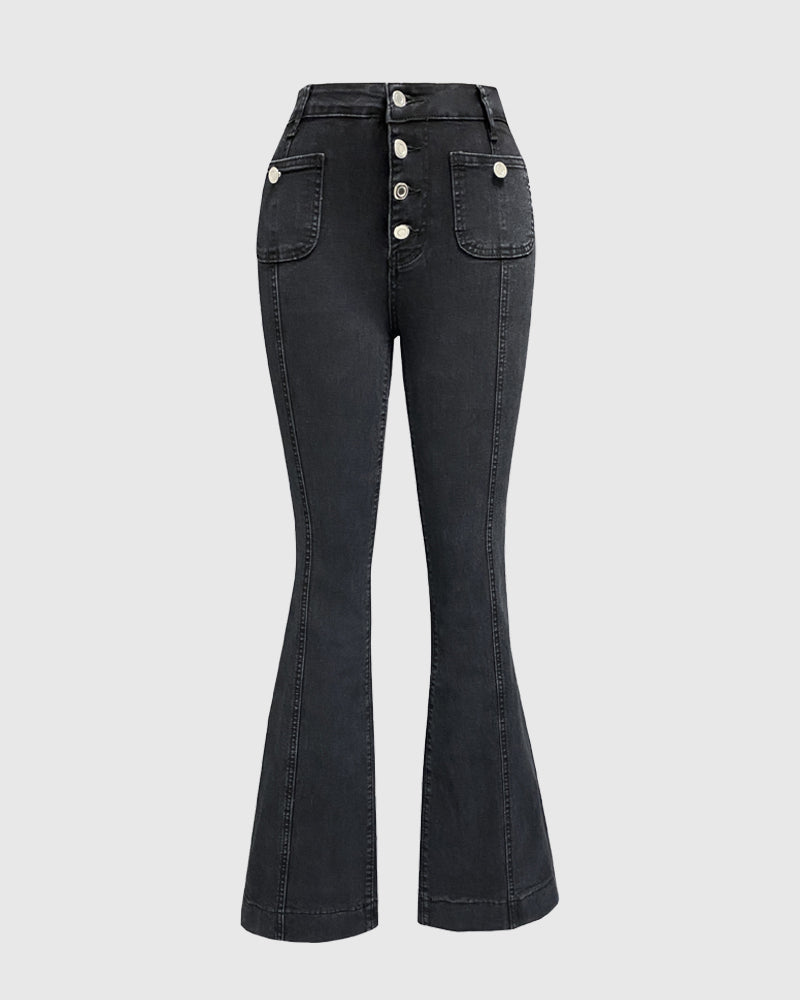 Damen Jeans mit Knopfleiste