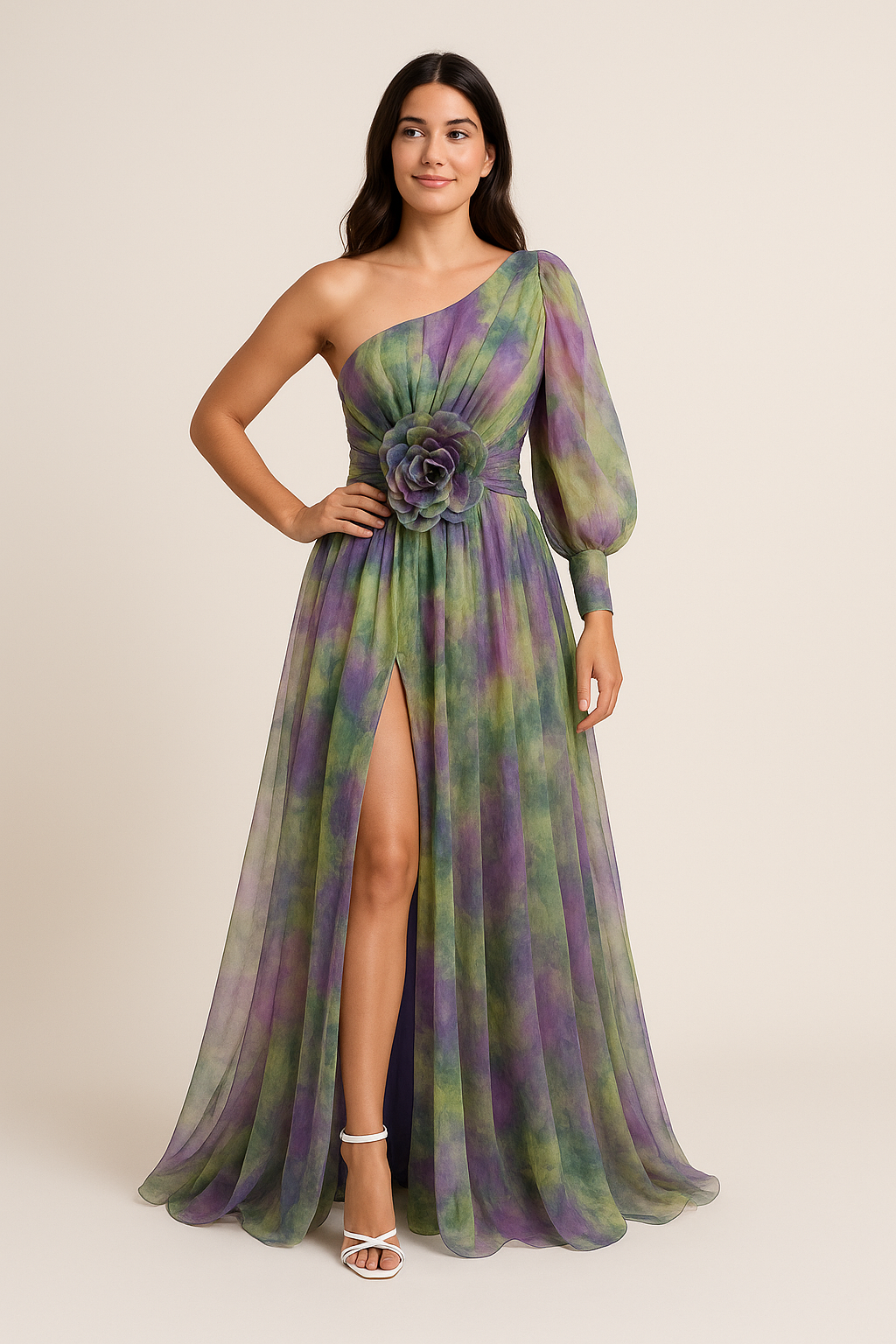 HERBERGER | luftig-leichtes Kleid mit One‑Shoulder‑Schnitt