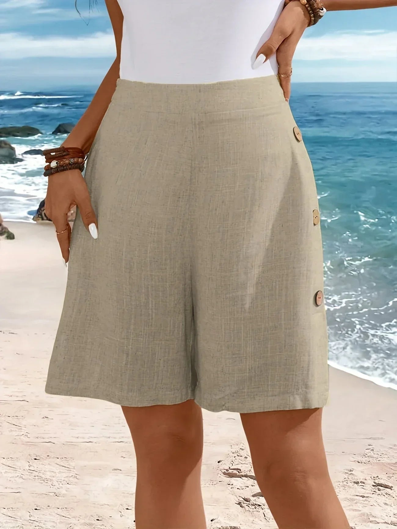 Fenella Bequeme Kurze Mit Knöpfen