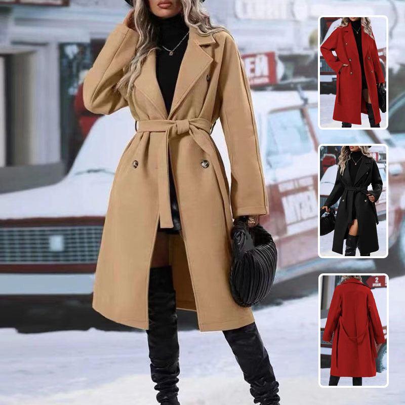 Zweireihiger Trenchcoat mit Revers