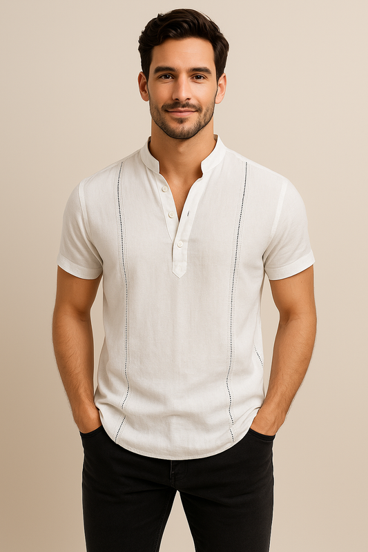 HERBERGER | Herren Kurzarmhemd aus Leinenmix für Sommer und Alltag