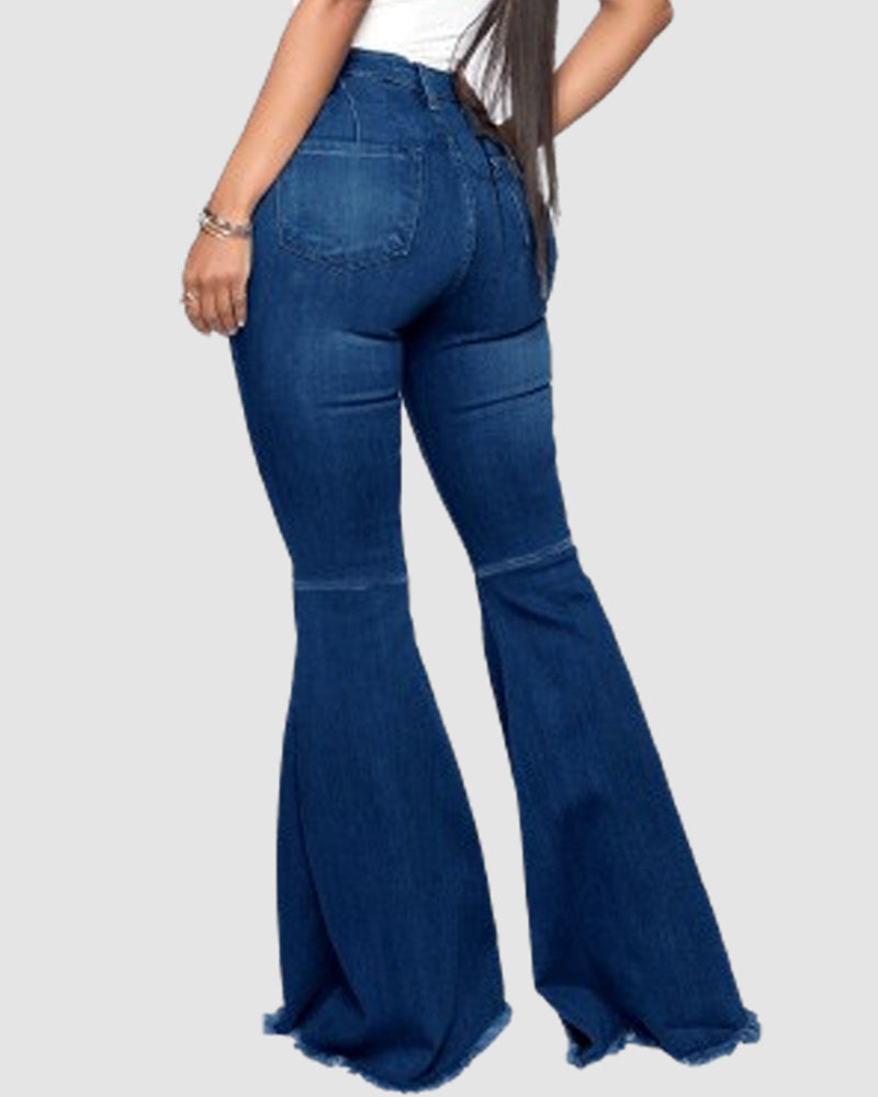 Elastische Mehrfarbige Flare Jeans