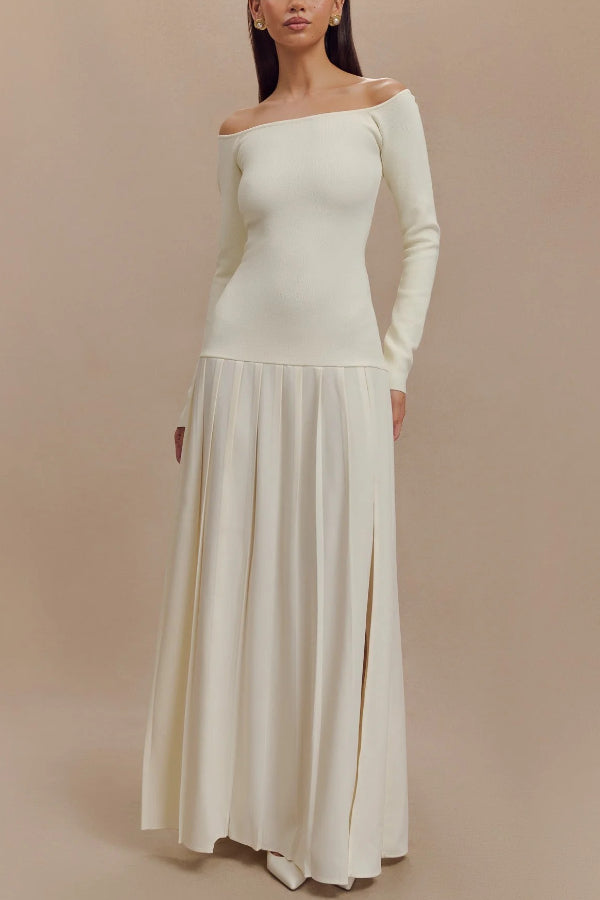 Jasmin Retro-Maxikleid mit Bardot-Ausschnitt