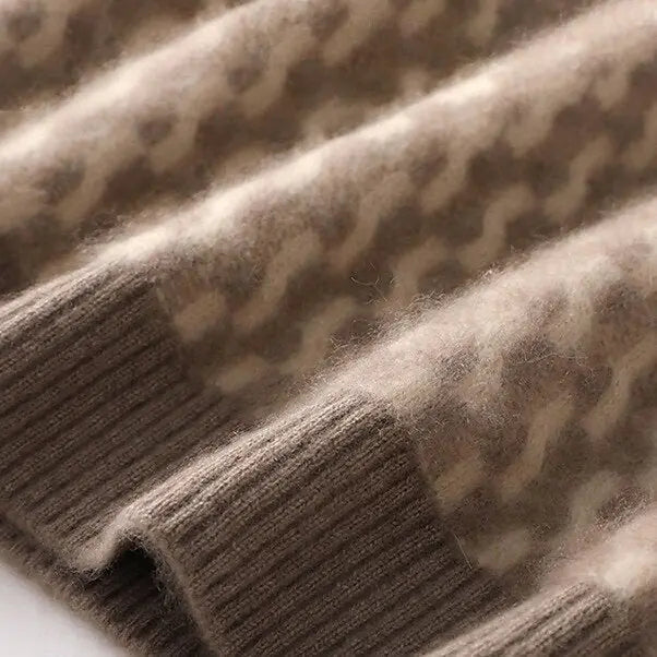 Geometrischer Pullover mit Rundhalsausschnitt