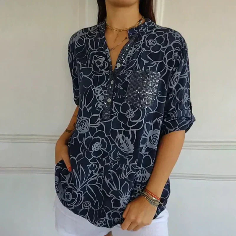 Florallicht Damen Bluse